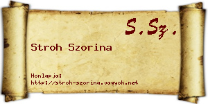 Stroh Szorina névjegykártya